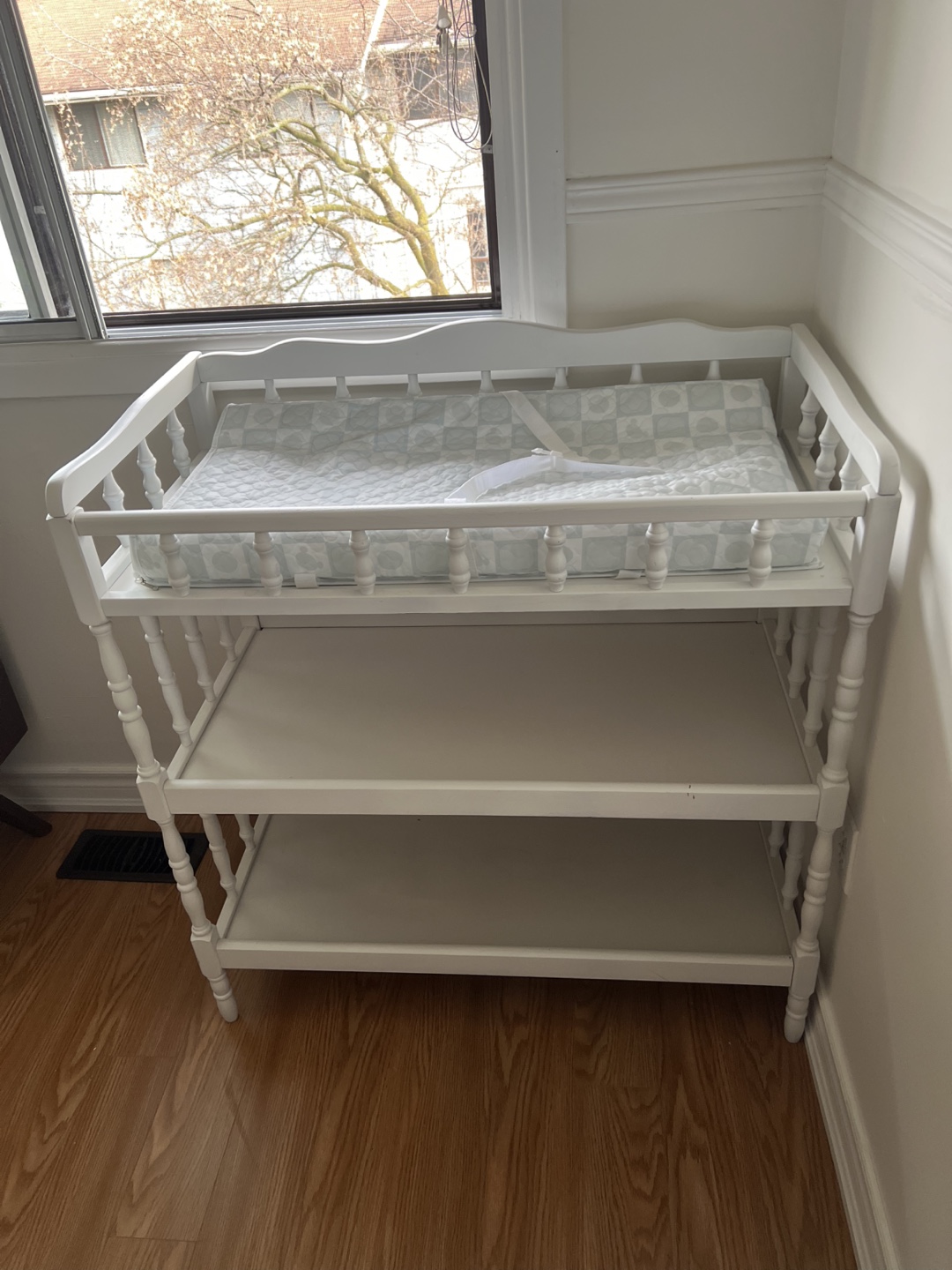 White Changing Table with Three Shelves