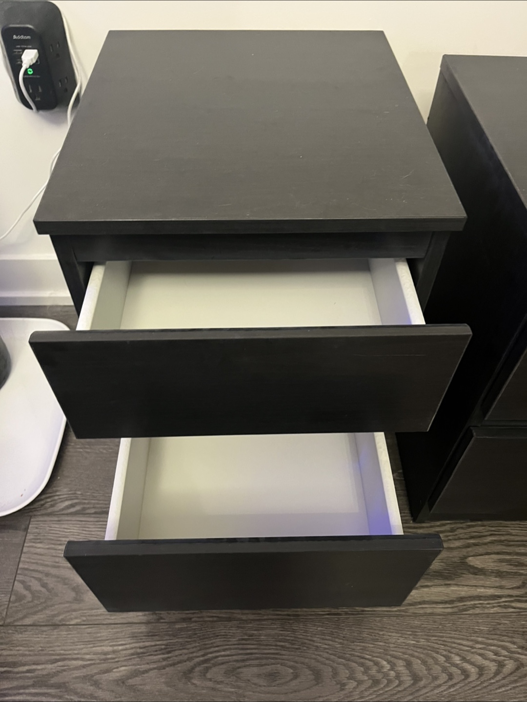 Pair of IKEA Kullen 2-Drawer Black-Brown Nightstands