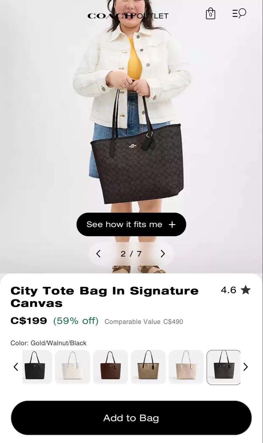 Coach City Tote Bag in Signature Canvas - Gold/Walnut/Black image indicator(2)