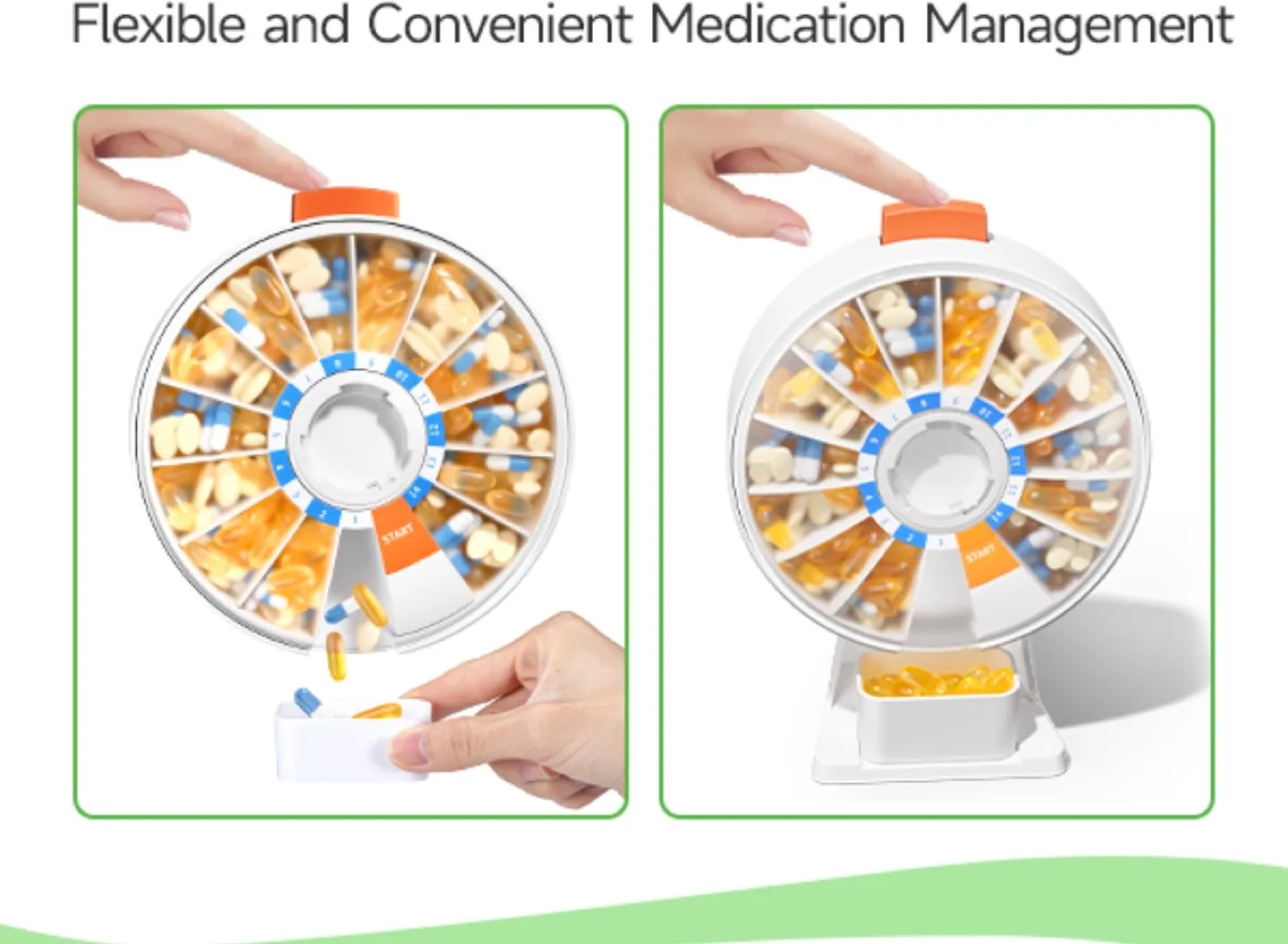 14-Day Pill Organizer - Weekly Medication Dispenser image indicator(9)