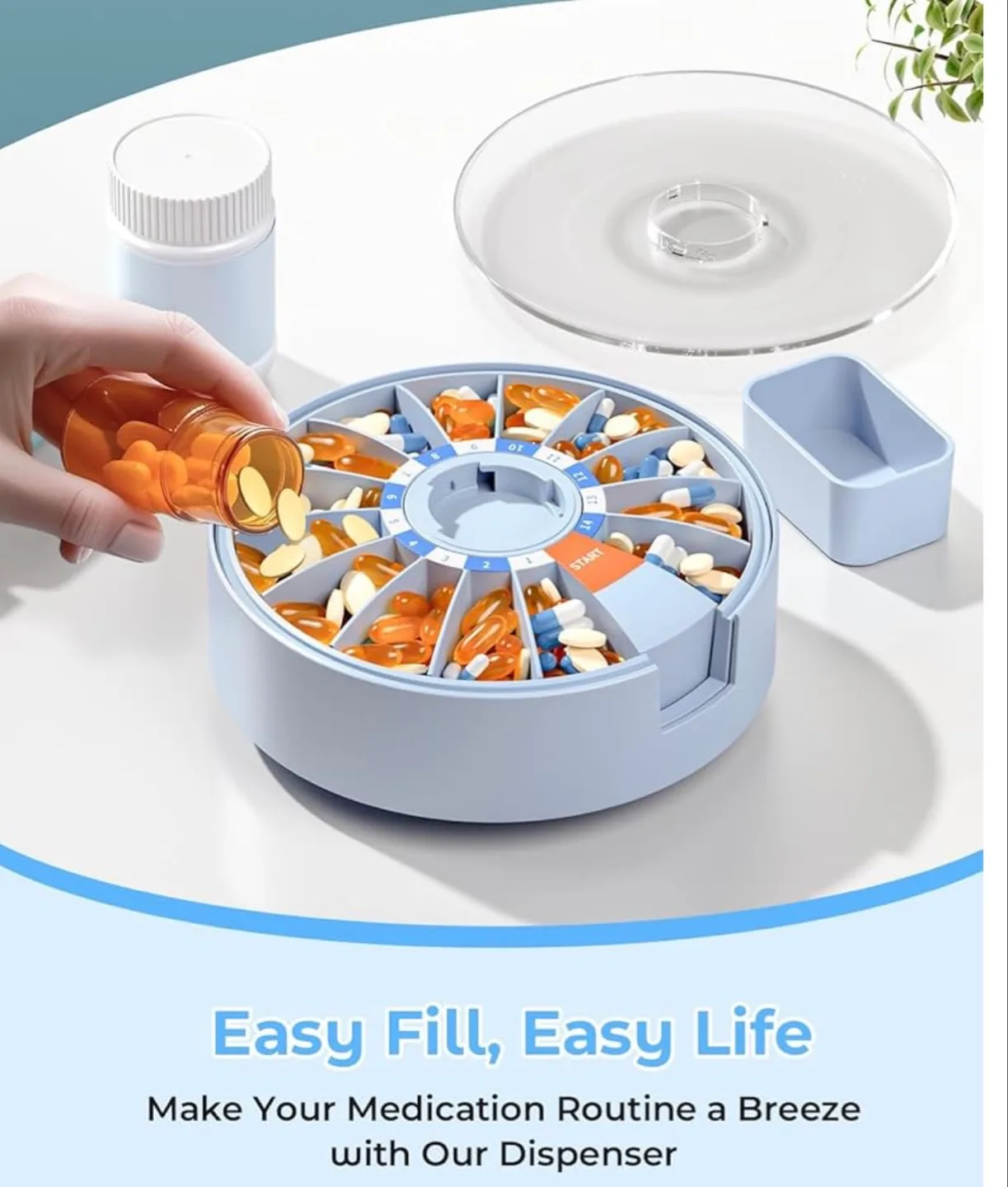 14-Day Pill Organizer - Weekly Medication Dispenser image indicator(6)