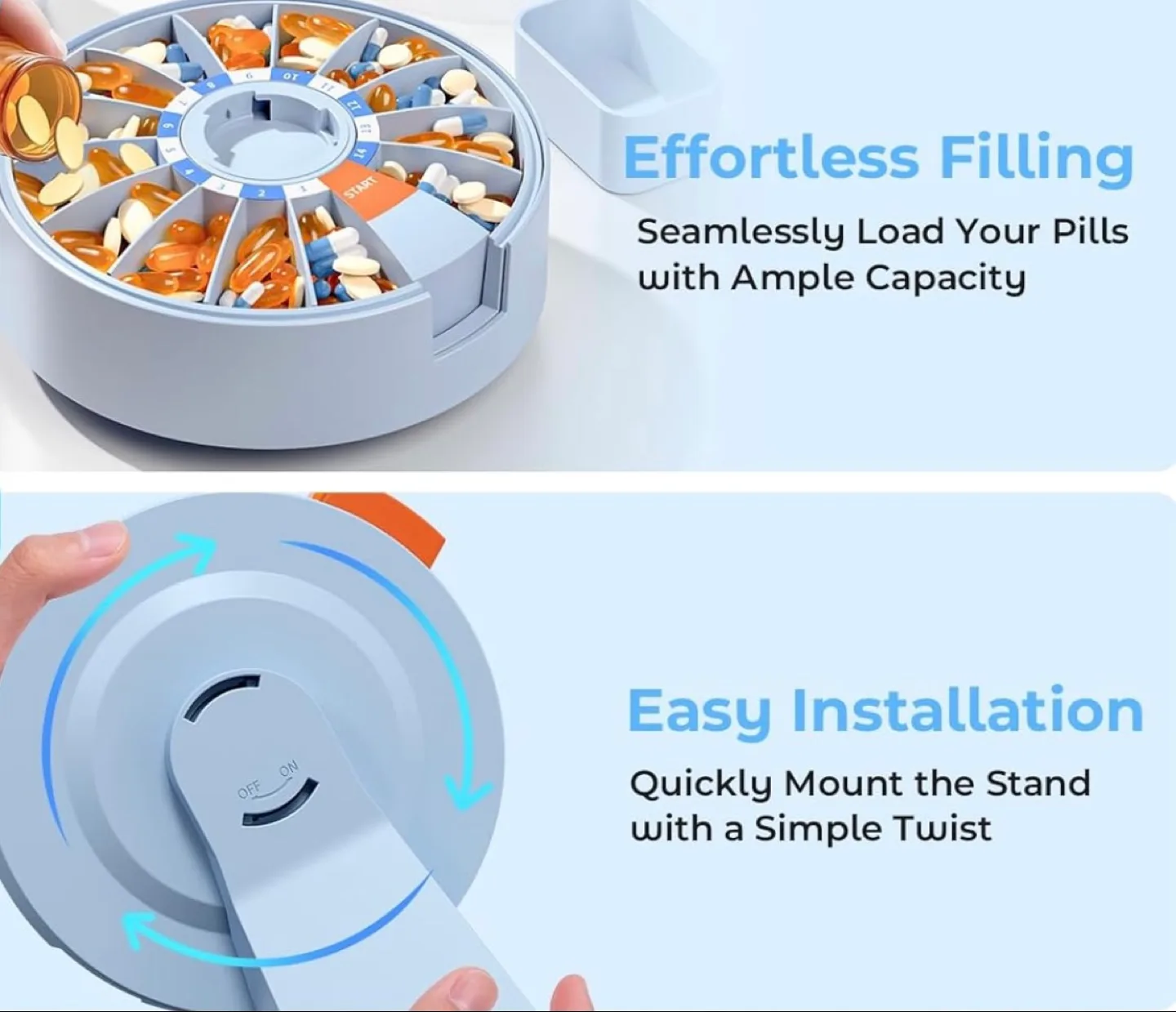14-Day Pill Organizer - Weekly Medication Dispenser image indicator(7)