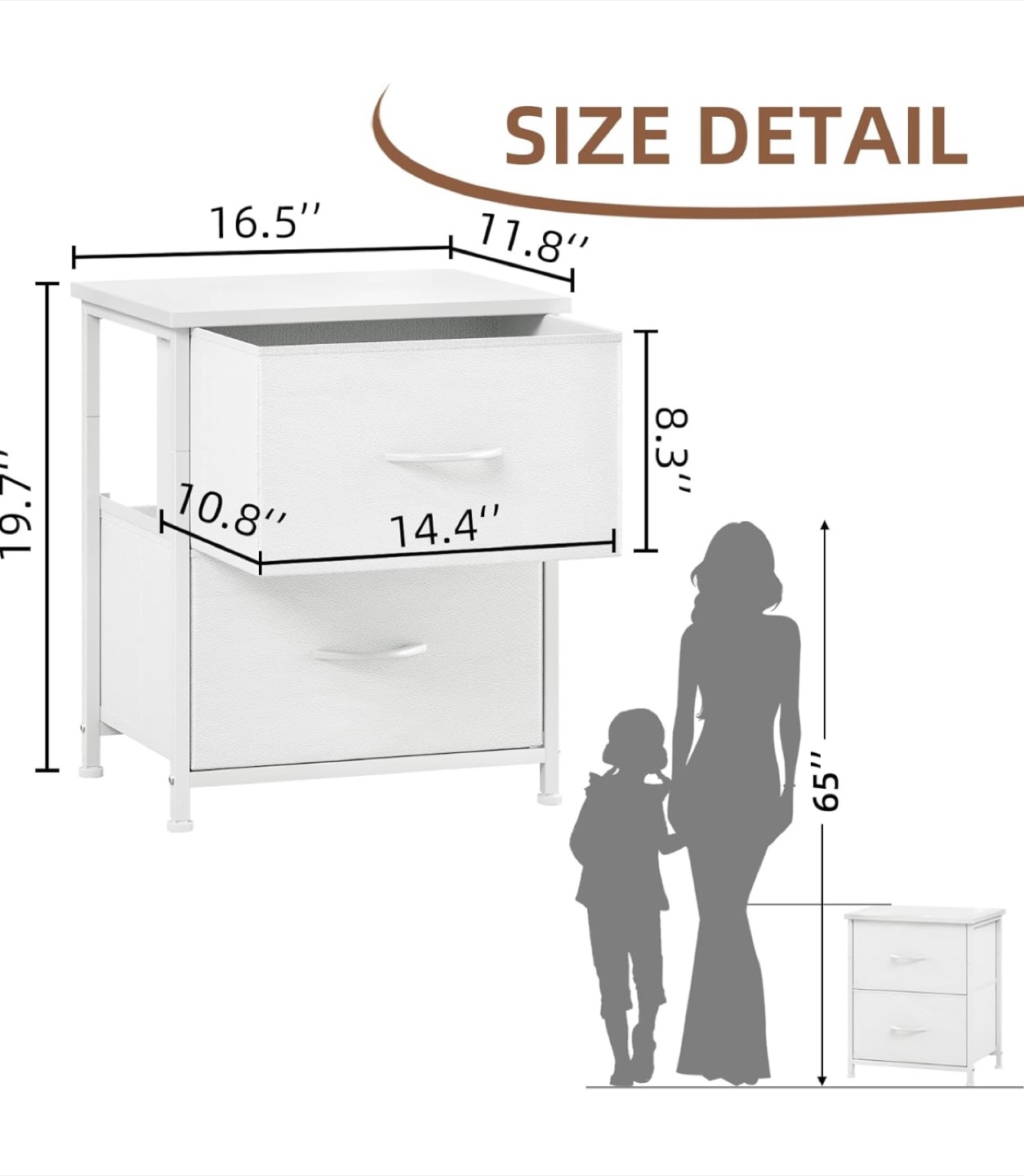 White Two-Drawer Storage Organizer - photo 2