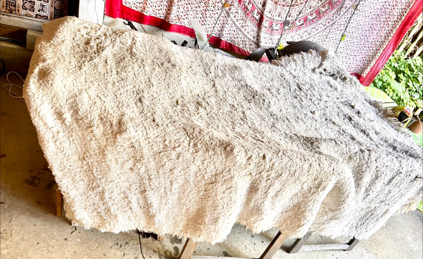 Off-white wool shag carpet image indicator(2)