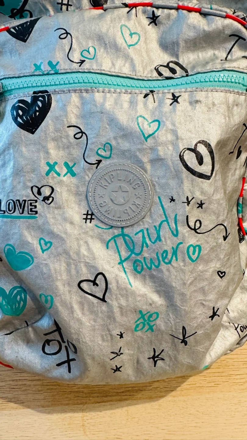 Kipling Girl's Backpack - Silver Graffiti Print image indicator(4)