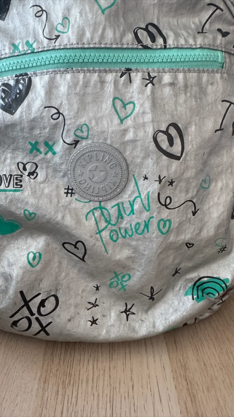 Kipling Girl's Backpack - Silver Graffiti Print image indicator(2)