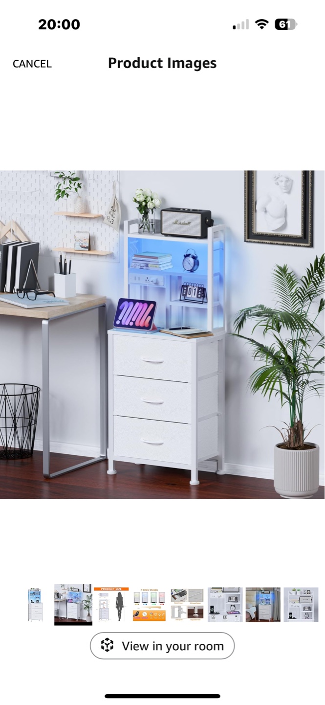 Furnulam Tall Nightstand with LED Lights - photo 2