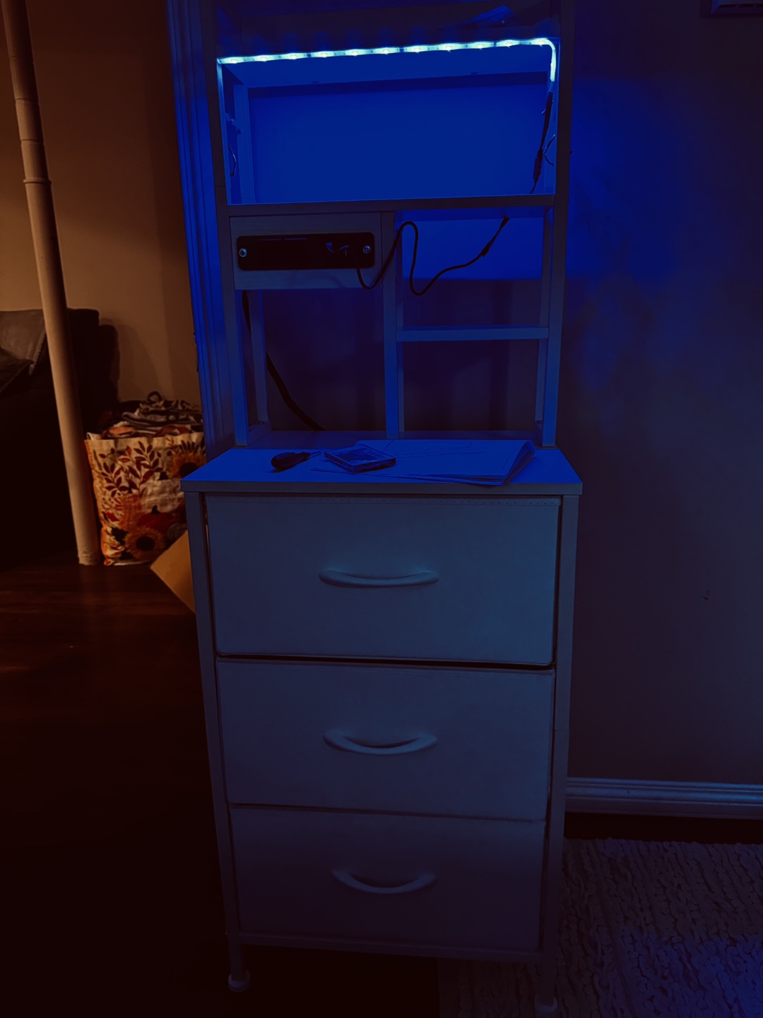 Furnulam Tall Nightstand with LED Lights - photo 5