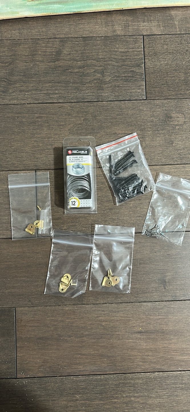 Picture Hanging Kit - Screws, Wire, and D-rings