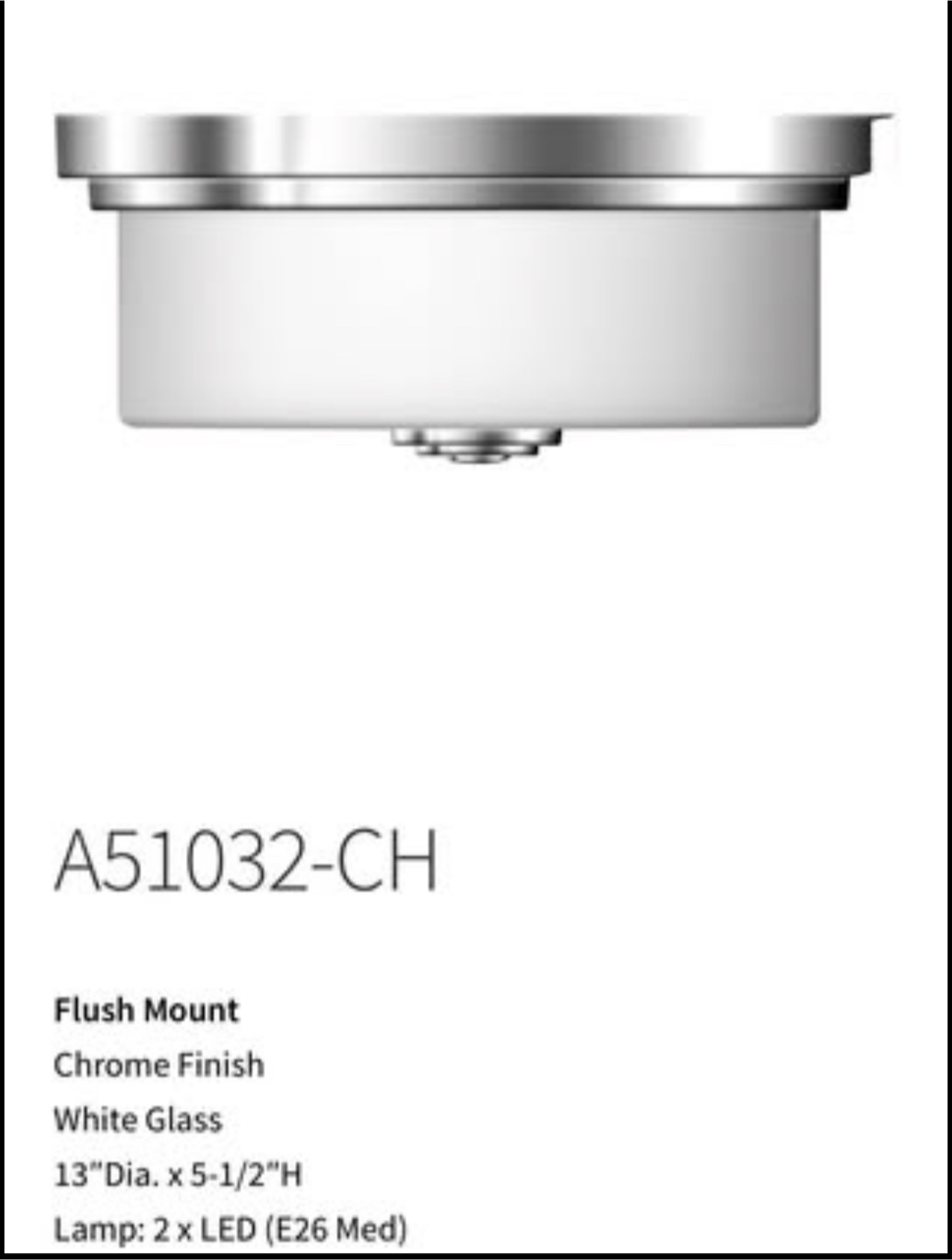 Flush Mount Ceiling Light Fixture Chrome Finish