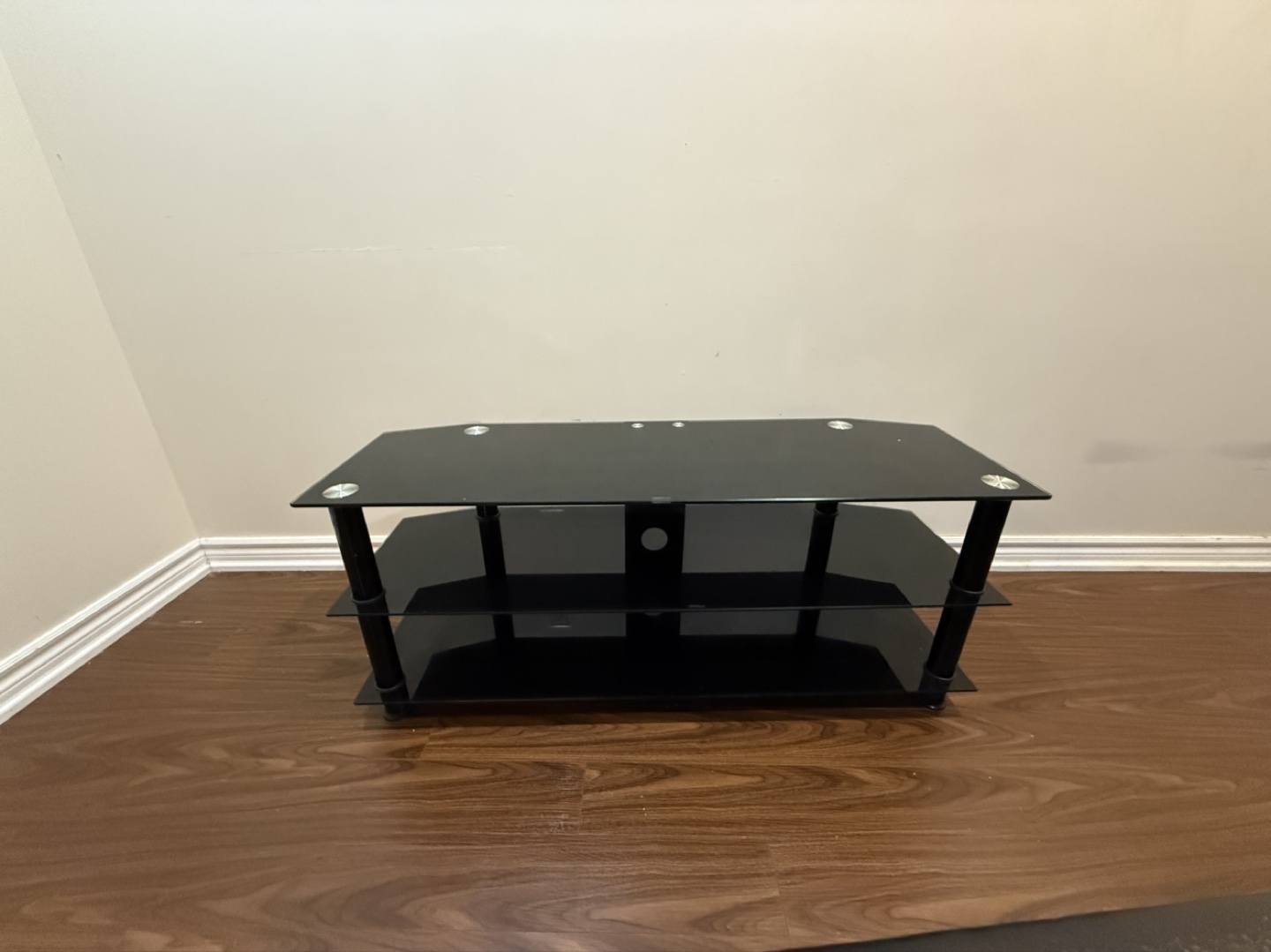 Black Glass TV Stand
