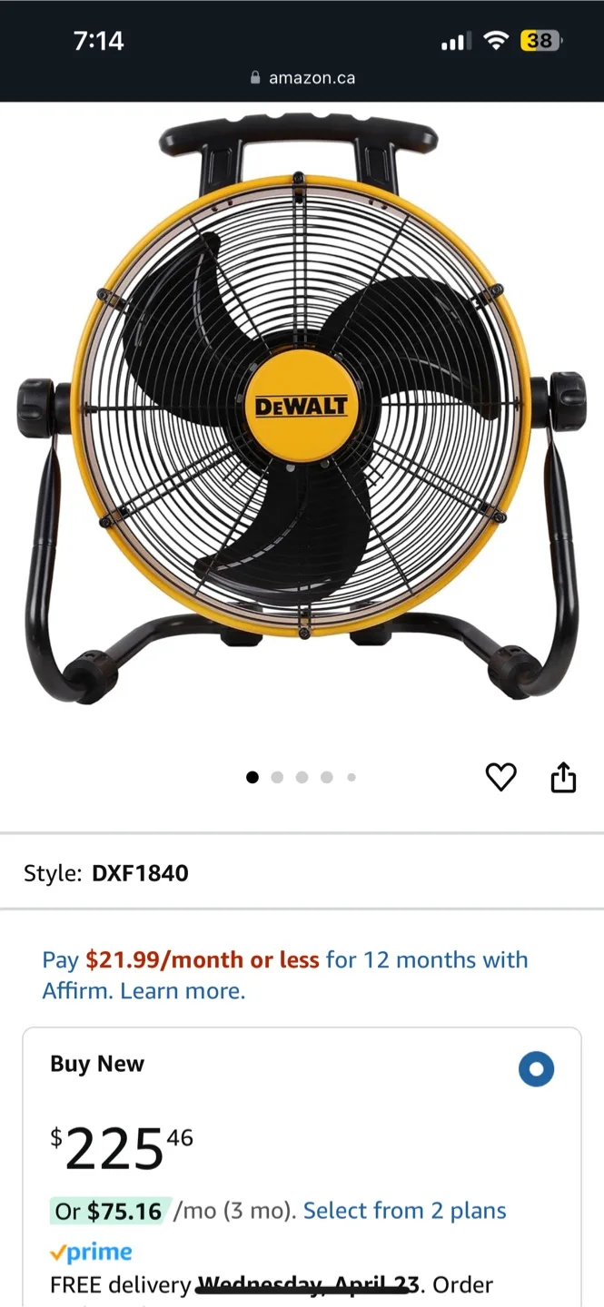 Dewalt 18 in Floor Fan image indicator(5)