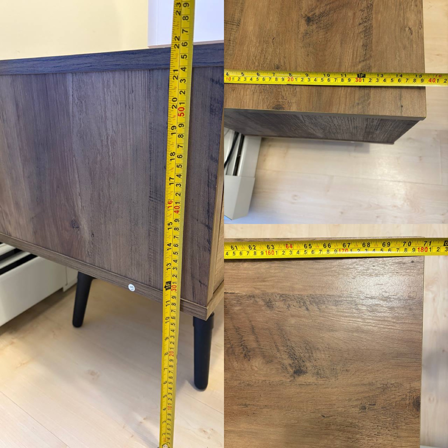 Dark brown wood TV stand - photo 4