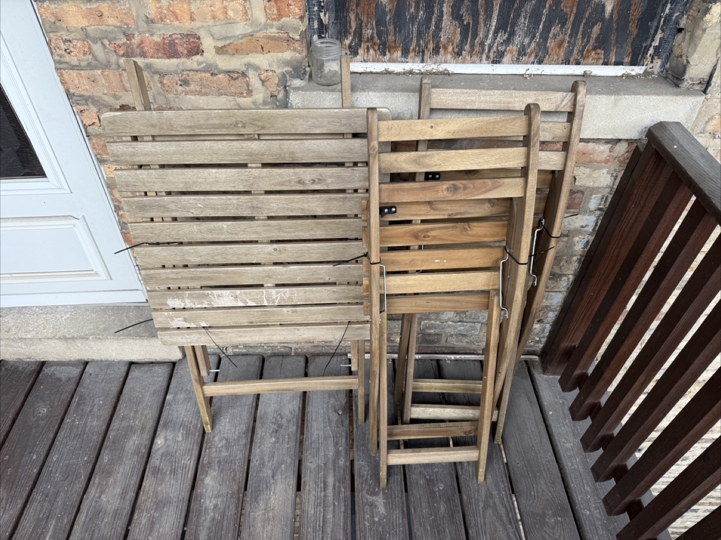 Wooden Folding Patio Set - Table and Two Chairs - photo 2