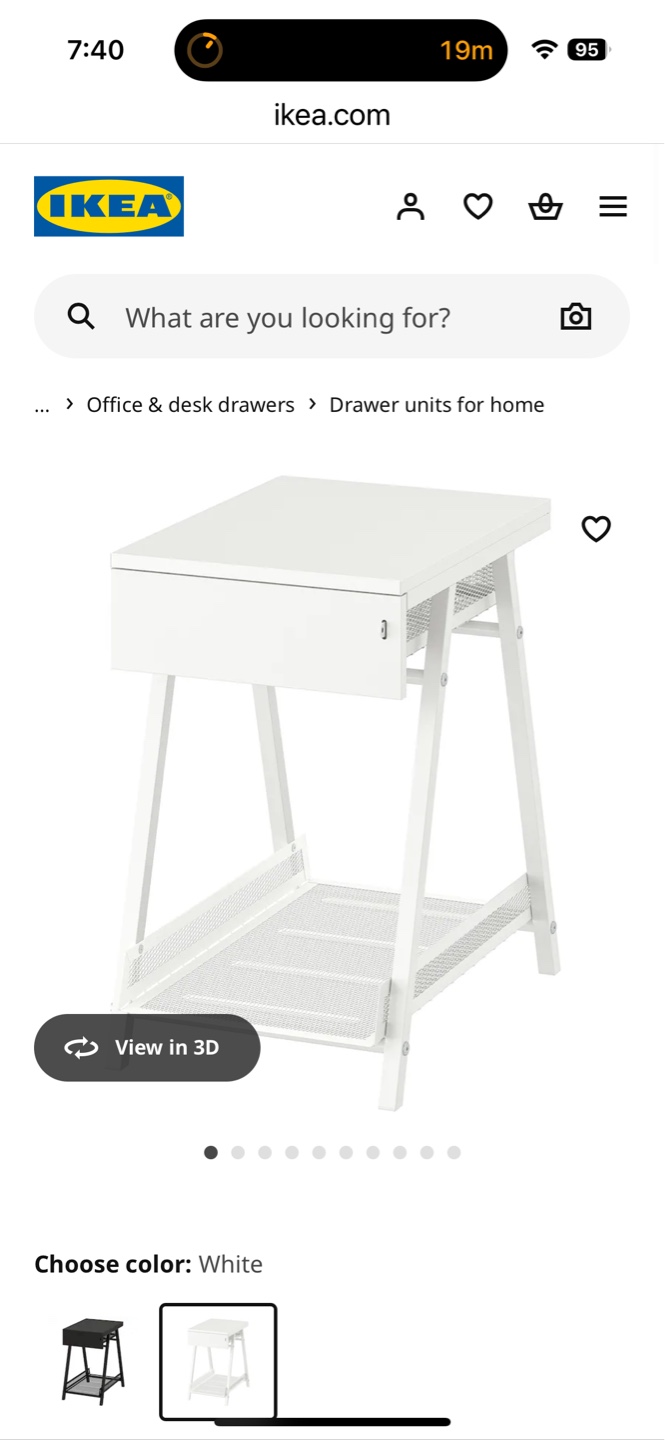 White IKEA under-Desk Drawer and Shelf - photo 5
