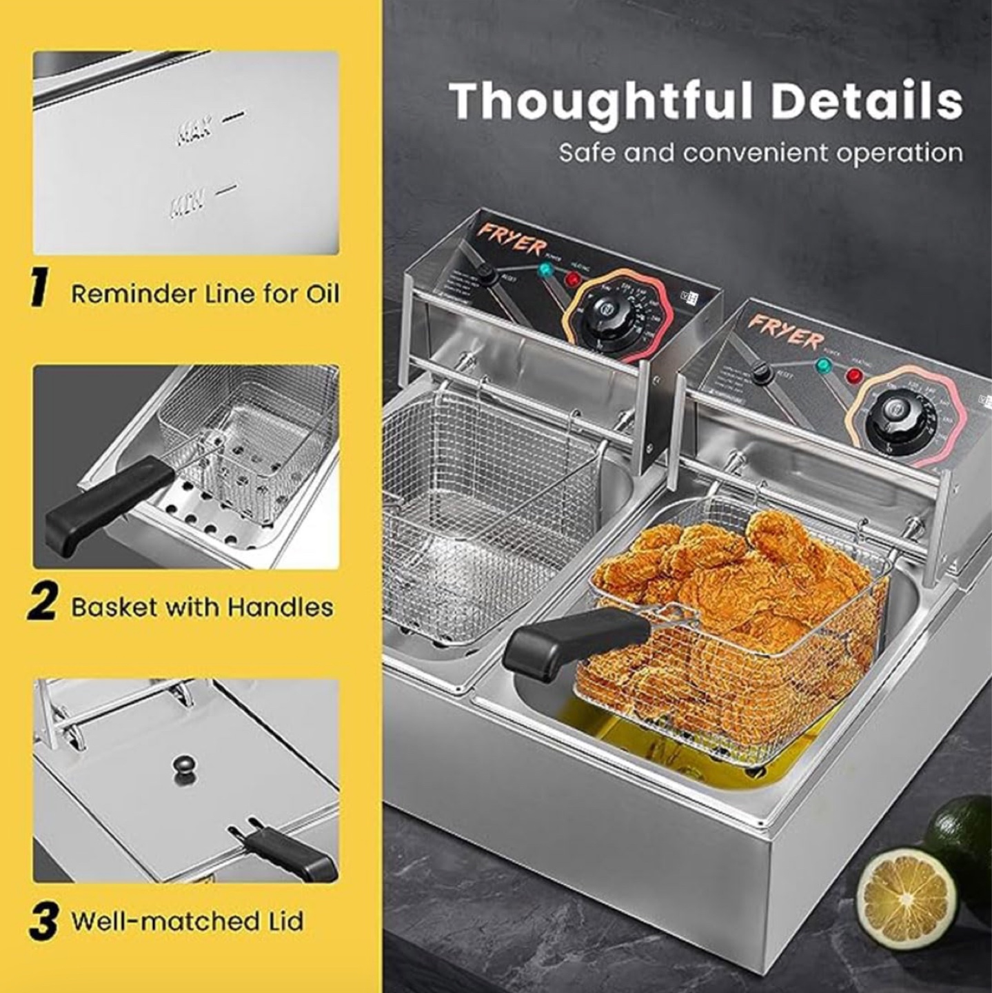 VIVOHOME Double Cylinder Electric Fryer - Brand New in Box - photo 4
