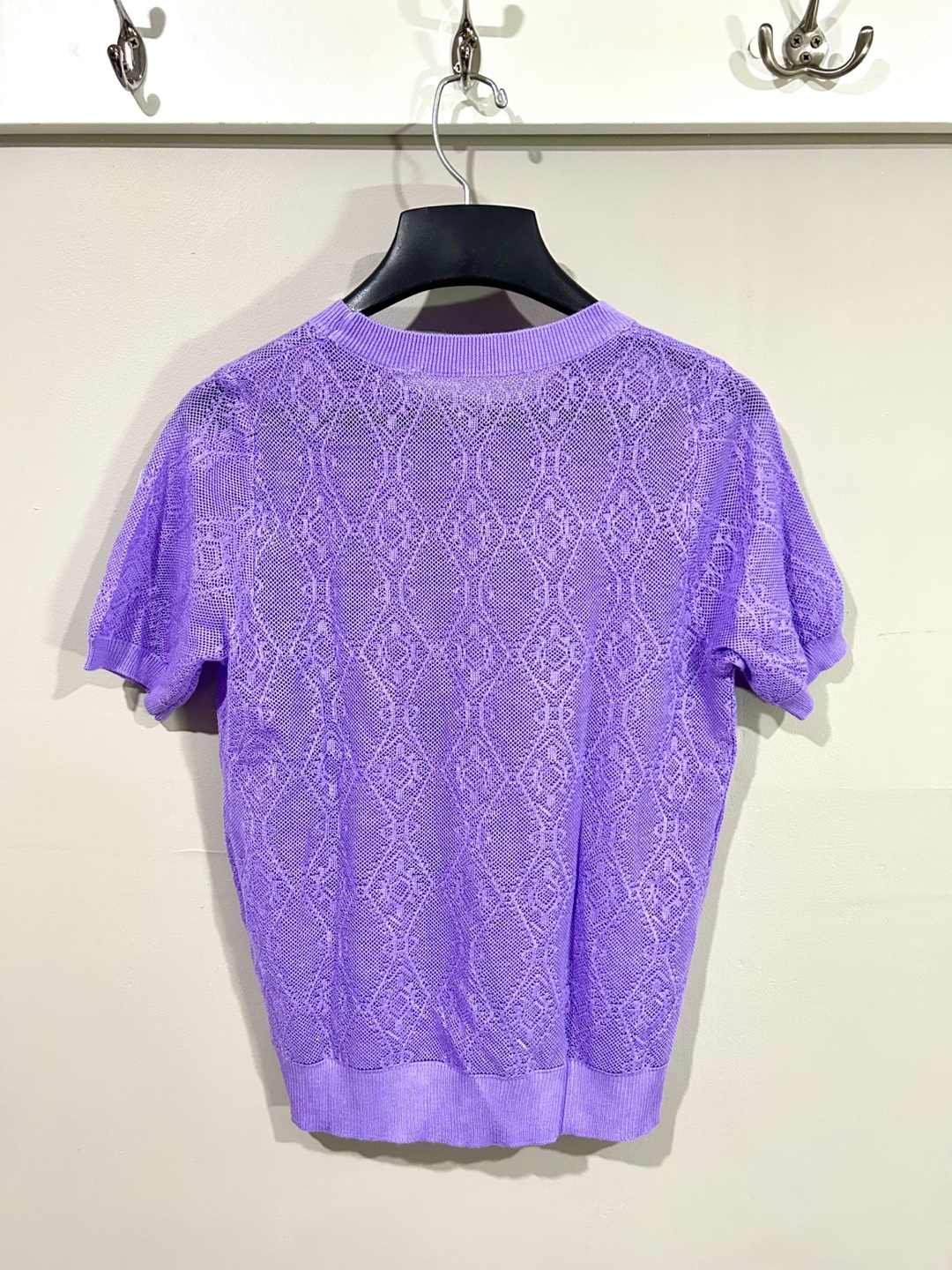 Lavender Knitted Short Sleeve Top - photo 2