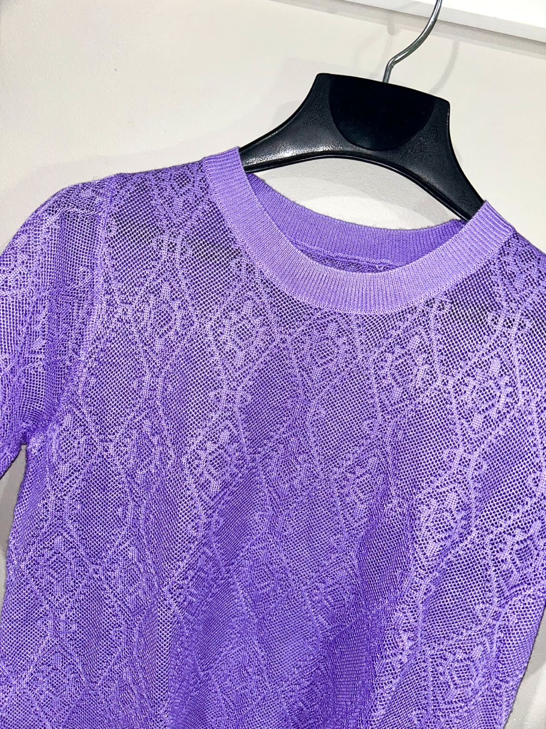 Lavender Knitted Short Sleeve Top - photo 3