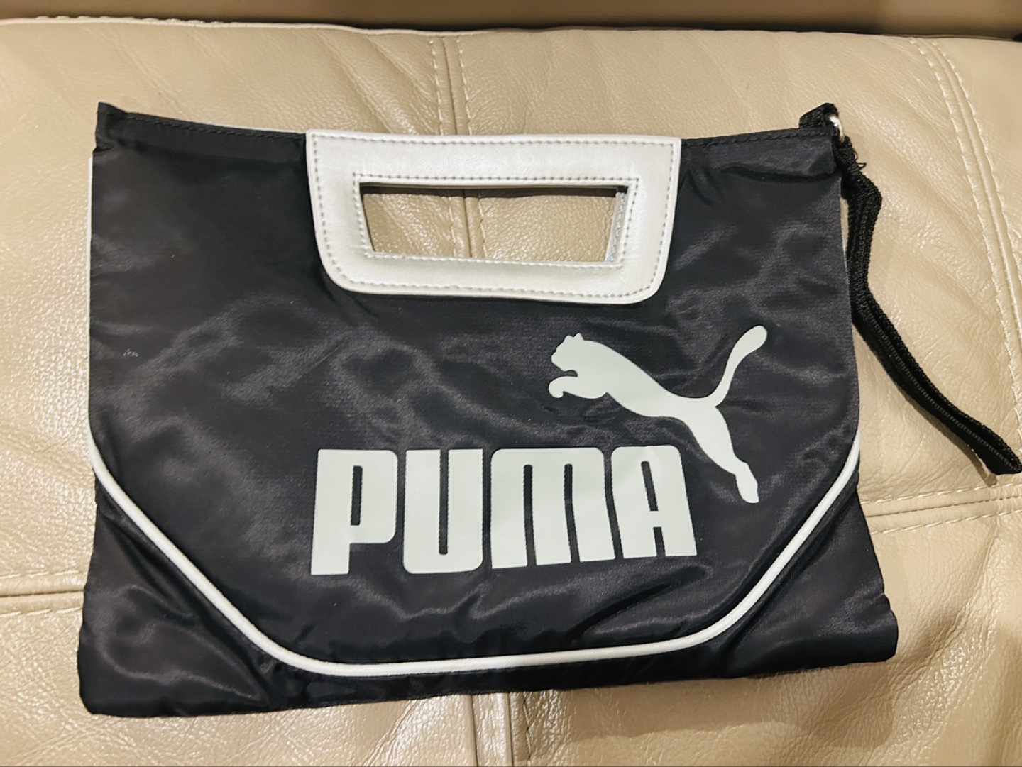 Puma Black and Silver Clutch Handbag