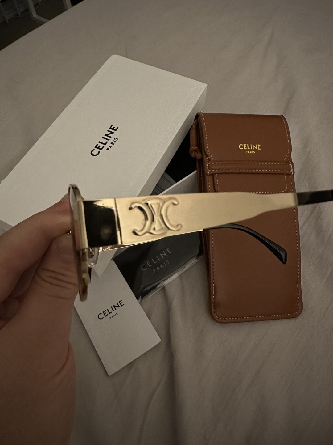 Celine Paris Gold Oval Sunglasses - photo 2