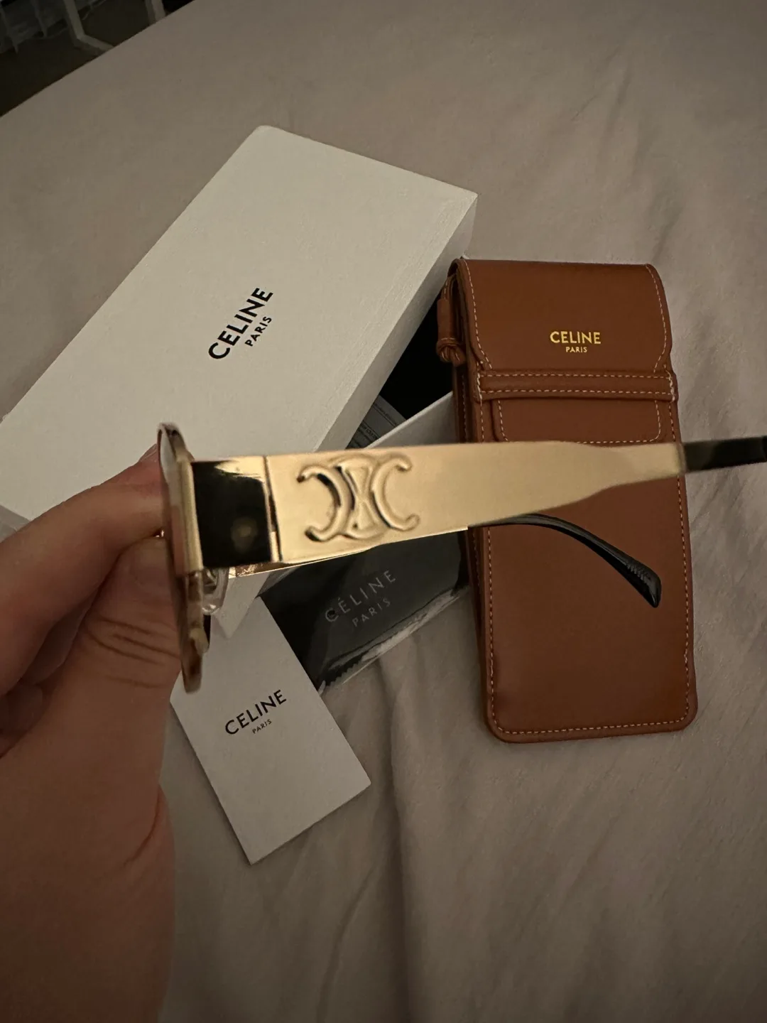 Celine Paris Gold Oval Sunglasses image indicator(2)