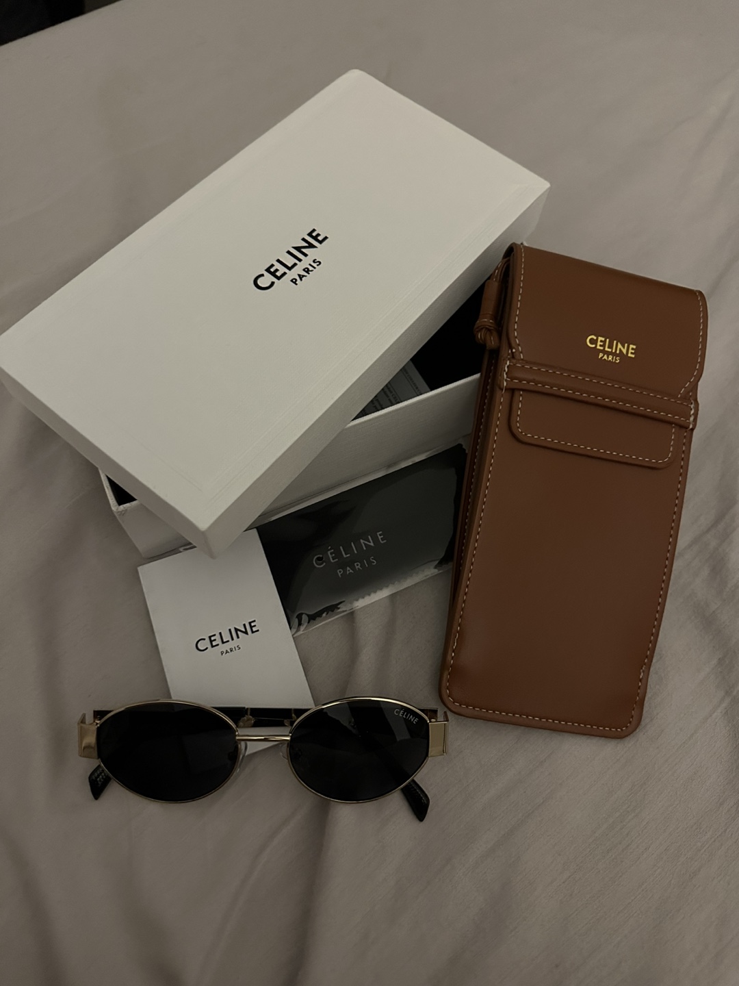 Celine Paris Gold Oval Sunglasses