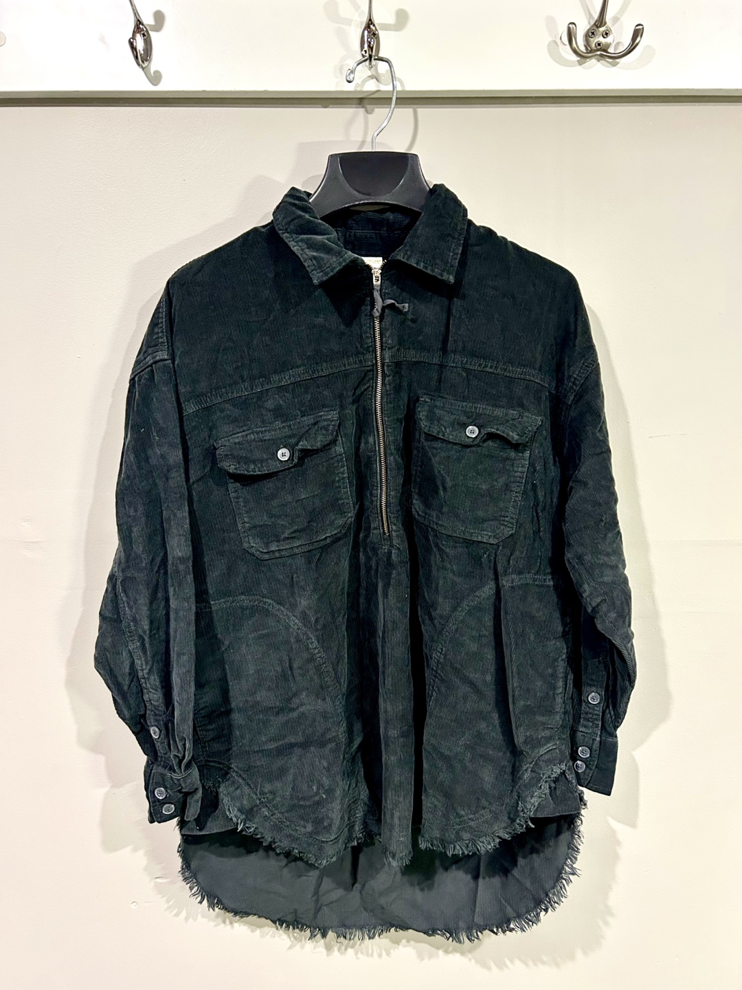 Offline by Aerie Black Corduroy Shirt Jacket - XS