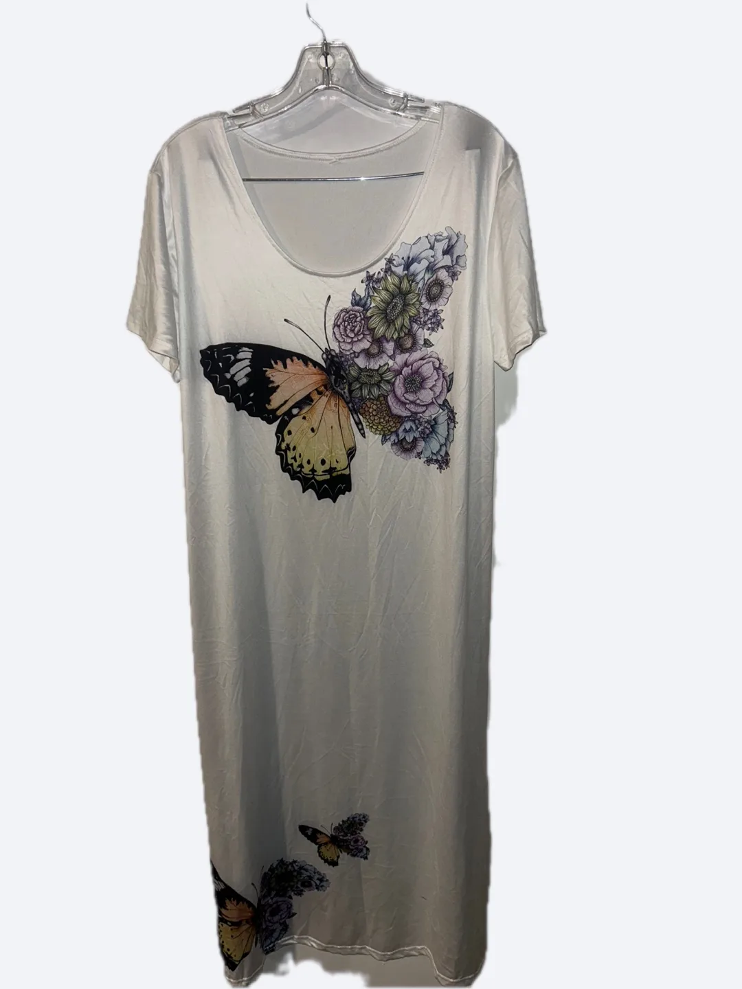 Women's Maxi Dress with Butterfly and Floral Print thumbnail