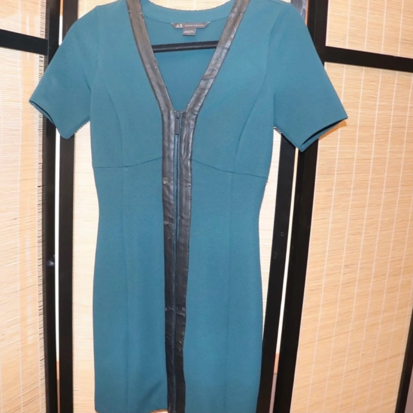 AX Armani Exchange Teal Zipper Mini Dress image indicator(2)