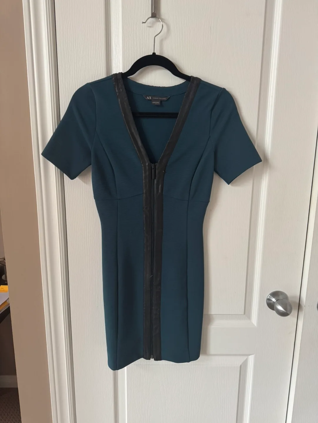 AX Armani Exchange Teal Zipper Mini Dress image indicator(5)