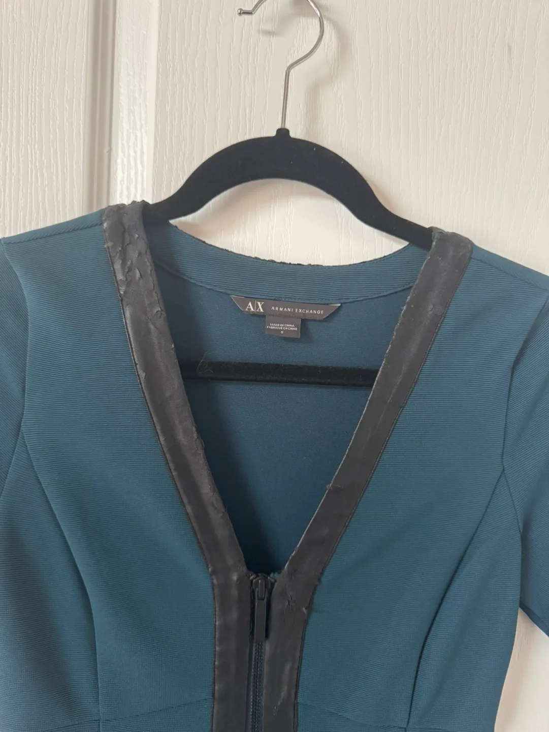AX Armani Exchange Teal Zipper Mini Dress image indicator(6)