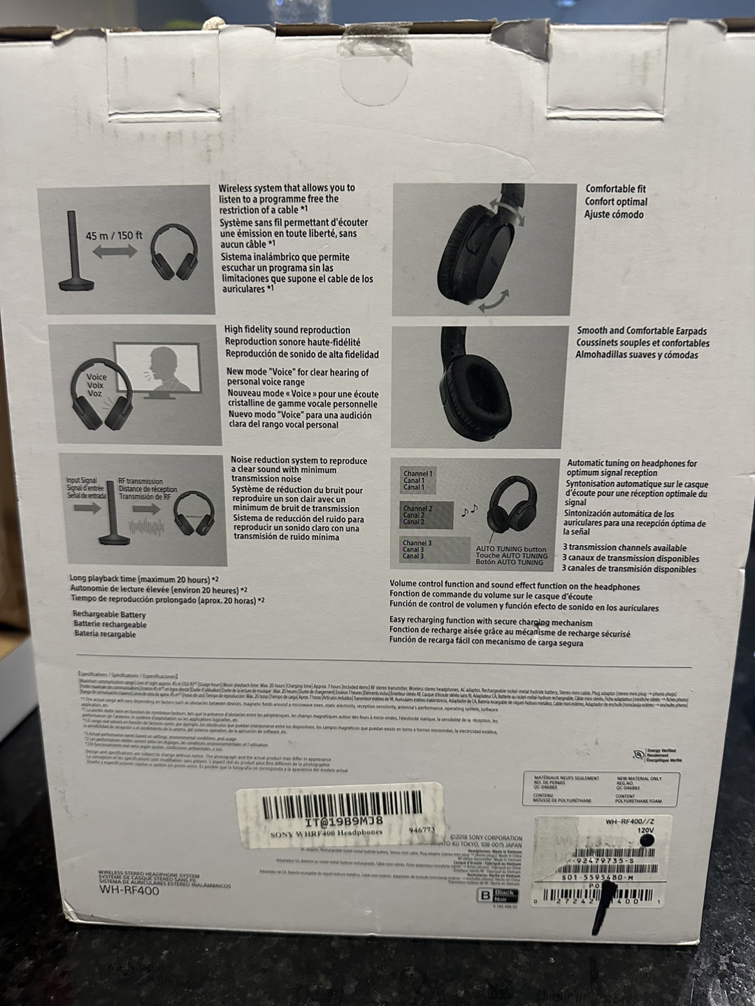 Sony WH-RF400 Wireless Stereo Headphones with Charging Stand - photo 2