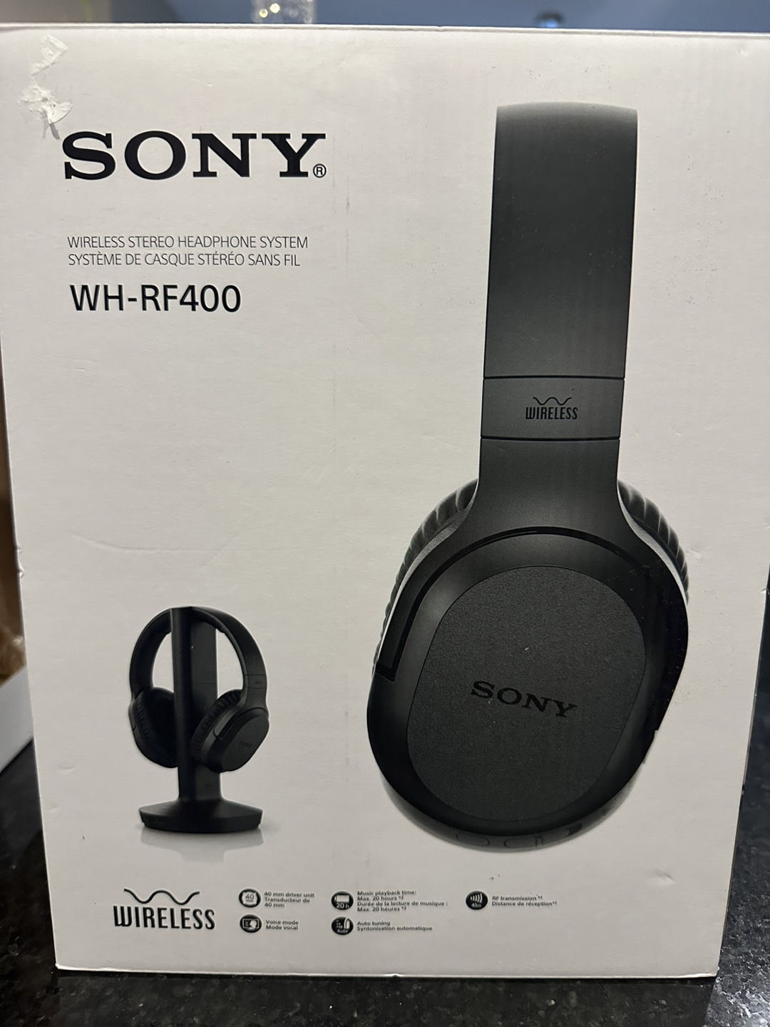 Sony WH-RF400 Wireless Stereo Headphones with Charging Stand