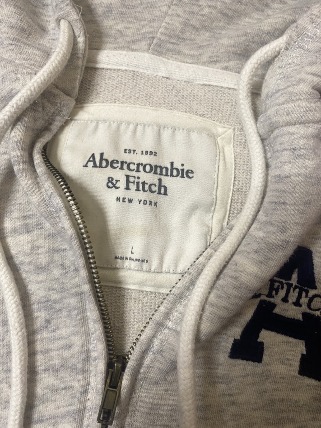 Abercrombie & Fitch Grey Zip-Up Hoodie - photo 3