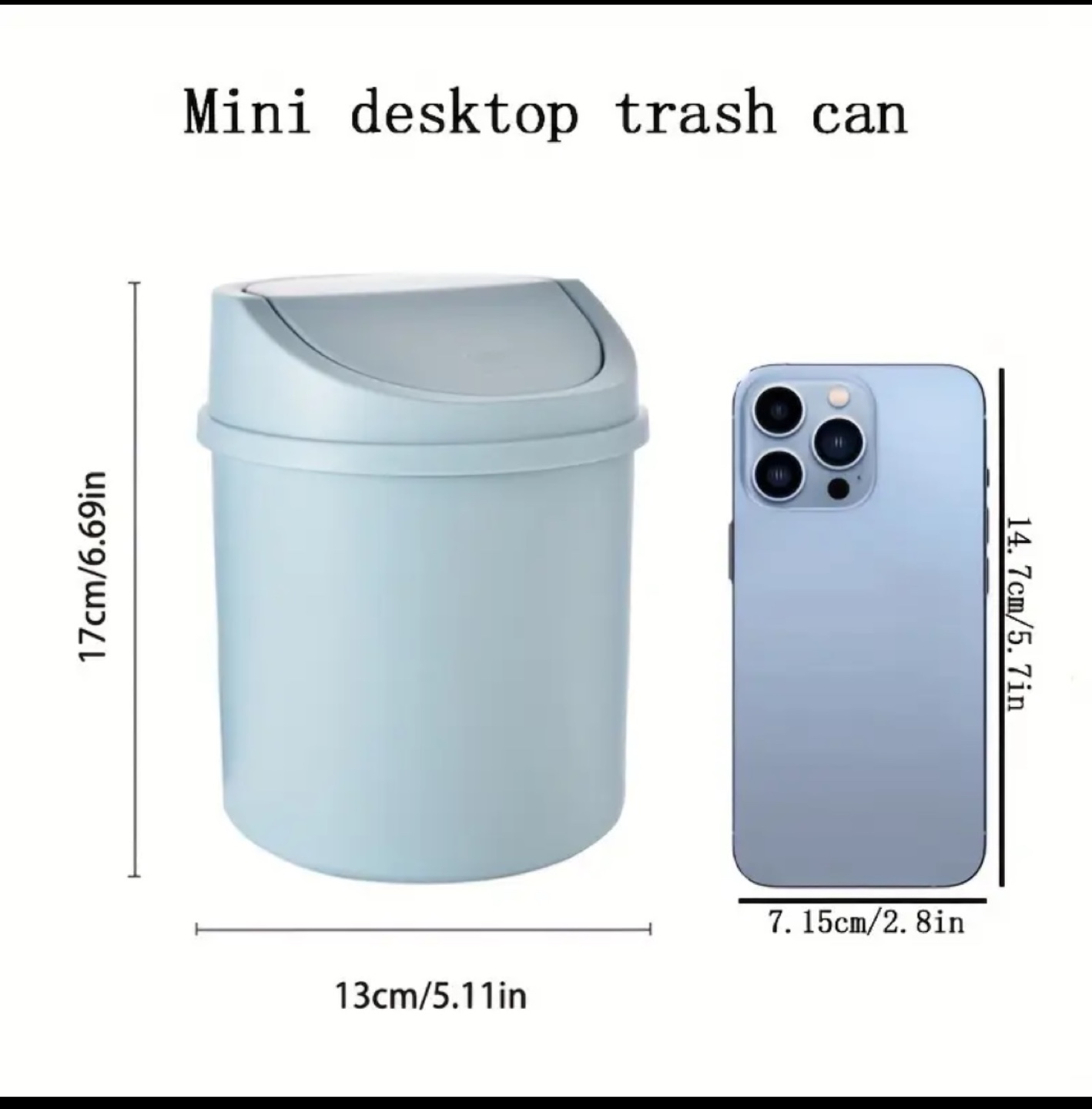 Mini Desktop Trash Can - Flip Top Lid - photo 3