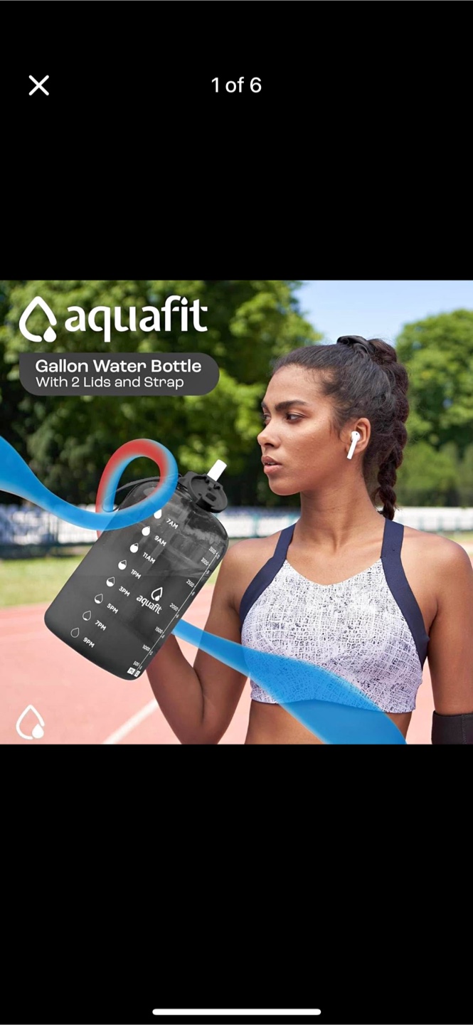 Aquafit Gallon Water Bottle with 2 Lids and Strap - photo 3