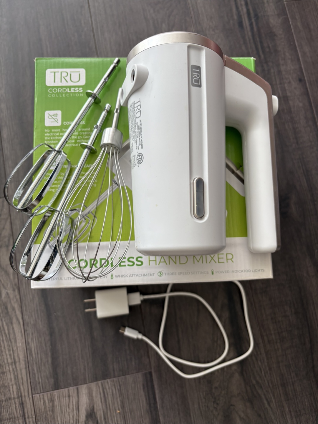 Tru Cordless Hand Mixer - Rechargeable, 3 Speeds