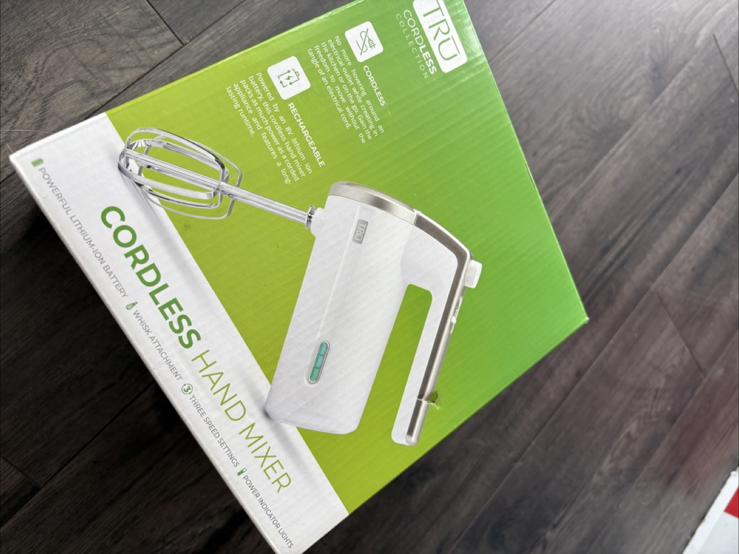 Tru Cordless Hand Mixer - Rechargeable, 3 Speeds - photo 2