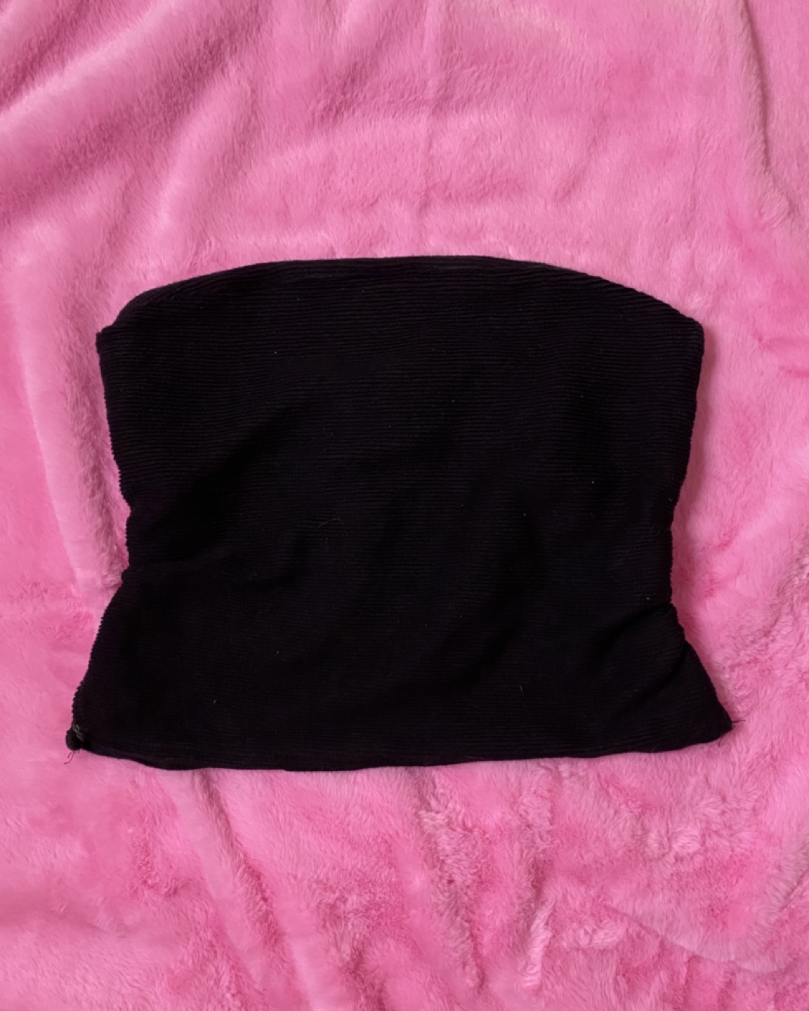 Black ribbed tube top - size small