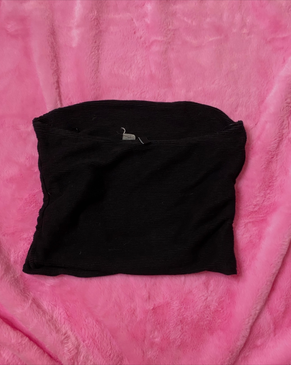 Black ribbed tube top - size small - photo 2
