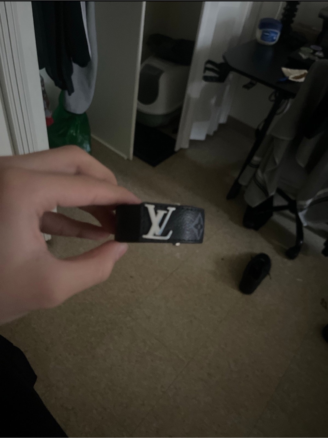 Louis Vuitton Black Leather Bracelet