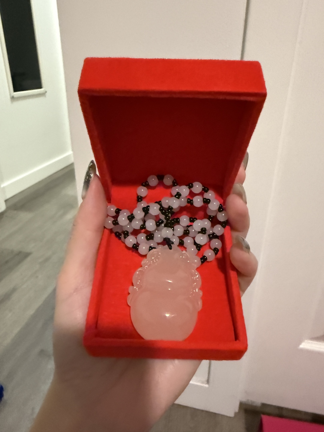 Rose Quartz Hulu Pendant Necklace