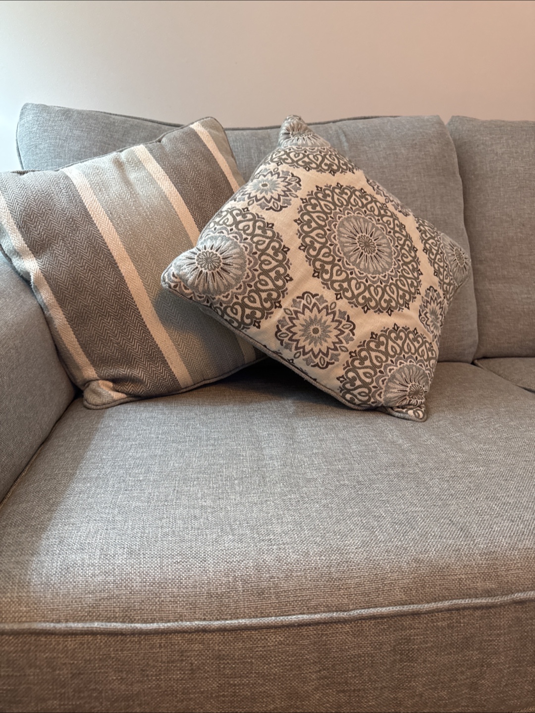 Grey Sectional Sofa with Throw Pillows - photo 3