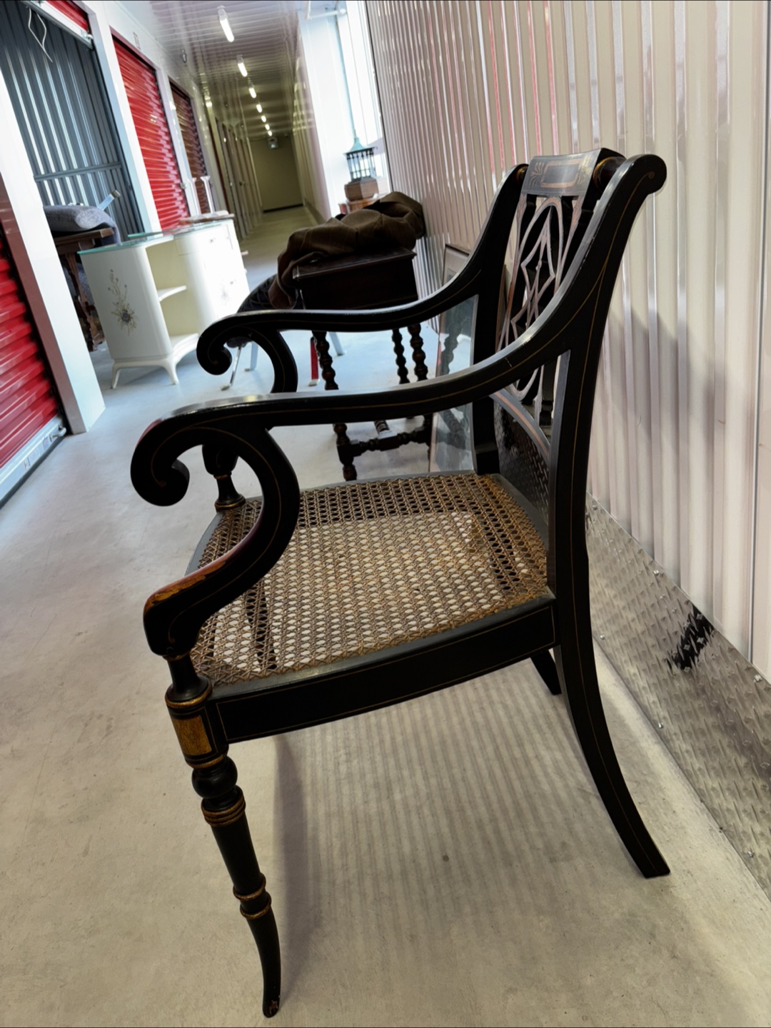 Regency style ebonized wooden chair - photo 5