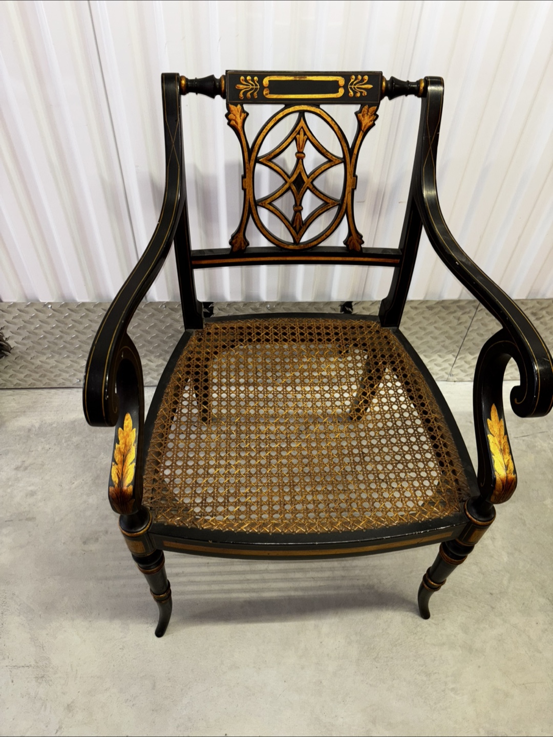 Regency style ebonized wooden chair - photo 2
