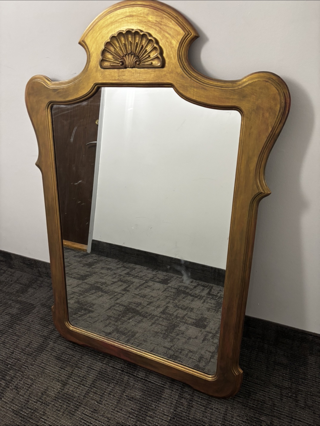 Vintage Gold finish ornate framed mirror