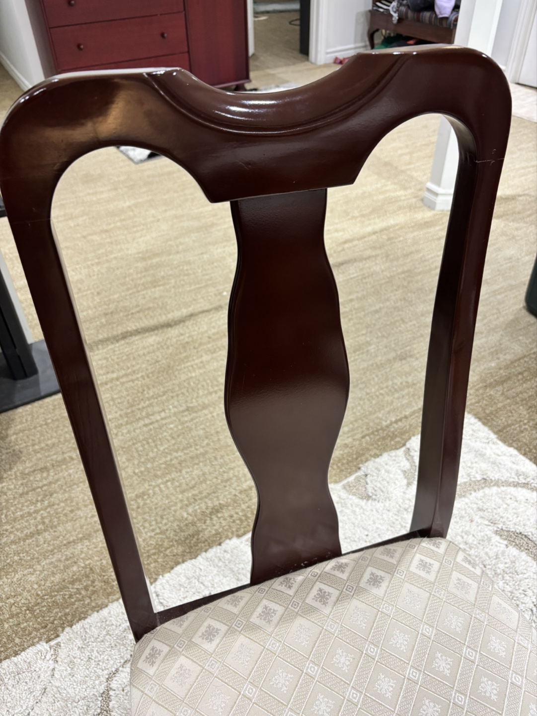 Round Cherry Wood Dining Table Set with Four Chairs - photo 3