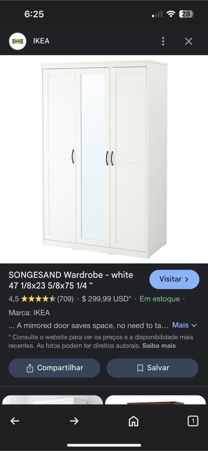 IKEA SONGESAND Wardrobe - White
