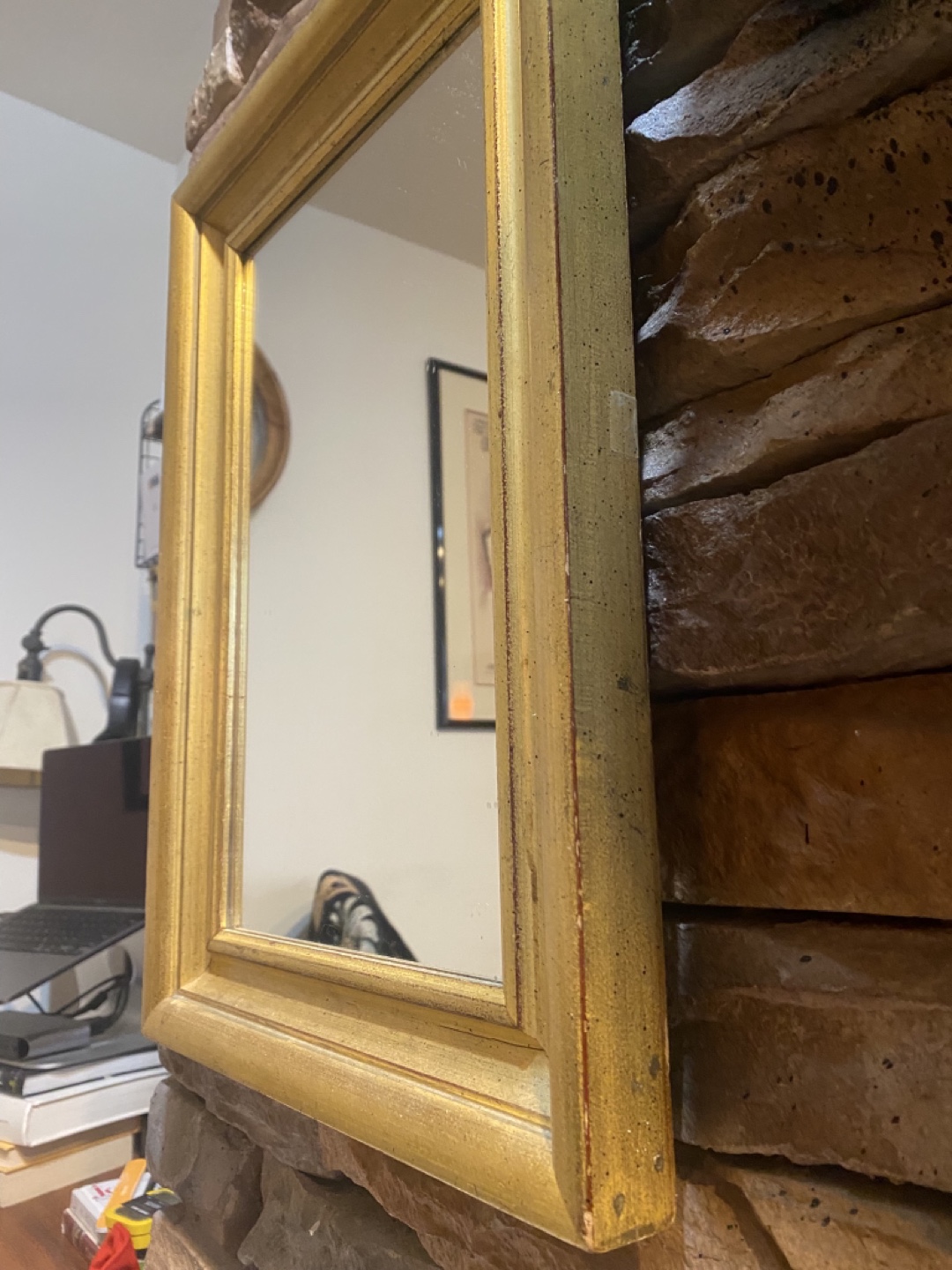 Gold framed mirror