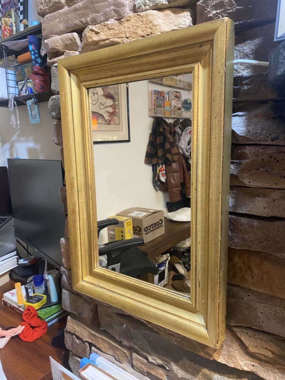 Gold framed mirror - photo 2